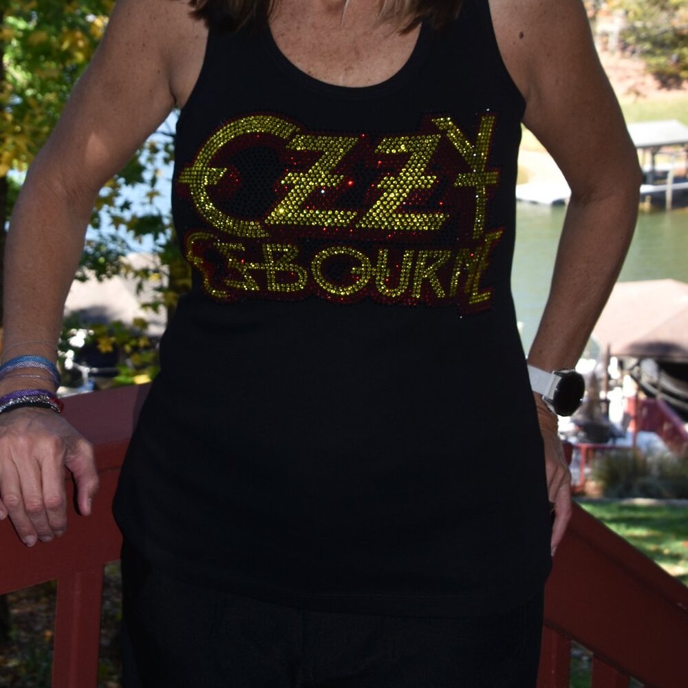 Ozzy Osbourne  Rhinestone bling sleeveless tank   XS,S,M,L,XL,XXL, … - Picture 11 of 12